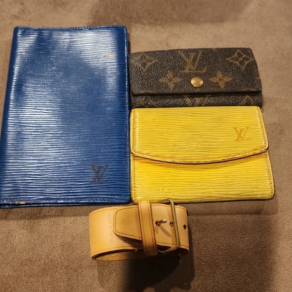 Louis Vuitton Accessories - Louis Vuitton Blue, Yellow, and Brown Wallet Set